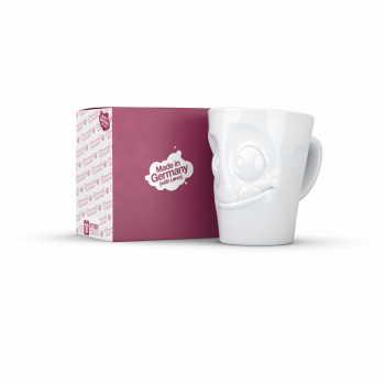 FiftyEight Henkelbecher Mug Lecker weiss